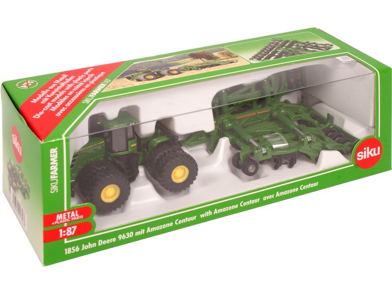 Siku Farmer Traktor John Deere 9630 s bránami Amazone Centaur