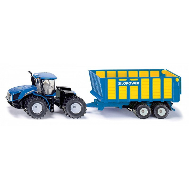 SIKU Farmer 1947 - Traktor New Holland s přívěsem Joskin, 1:50