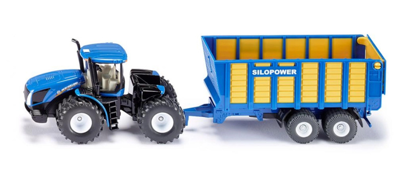 SIKU Farmer 1947 - Traktor New Holland s přívěsem Joskin, 1:50