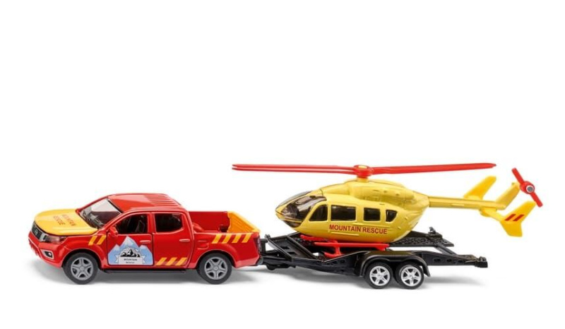 Siku Super horská záchranná služba Nissan Navara s vrtulníkem