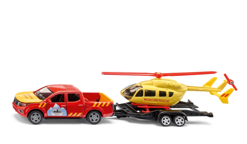 Siku Super horská záchranná služba Nissan Navara s vrtulníkem