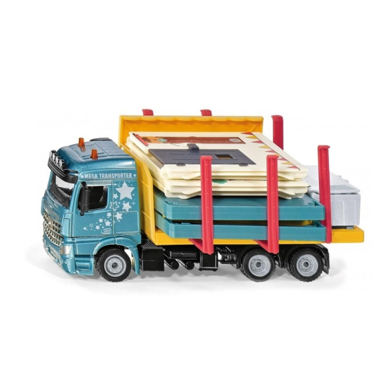 SIKU Super - nákladní auto převážející montovaný dům 1:50