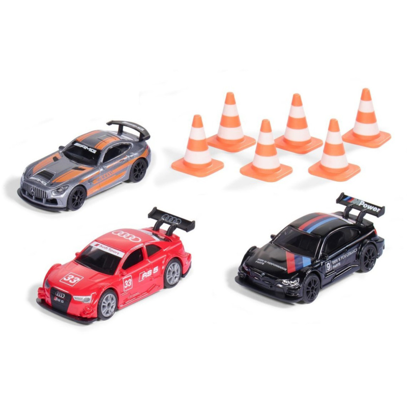 SIKU Super - set závodní auta s kužely, 3ks