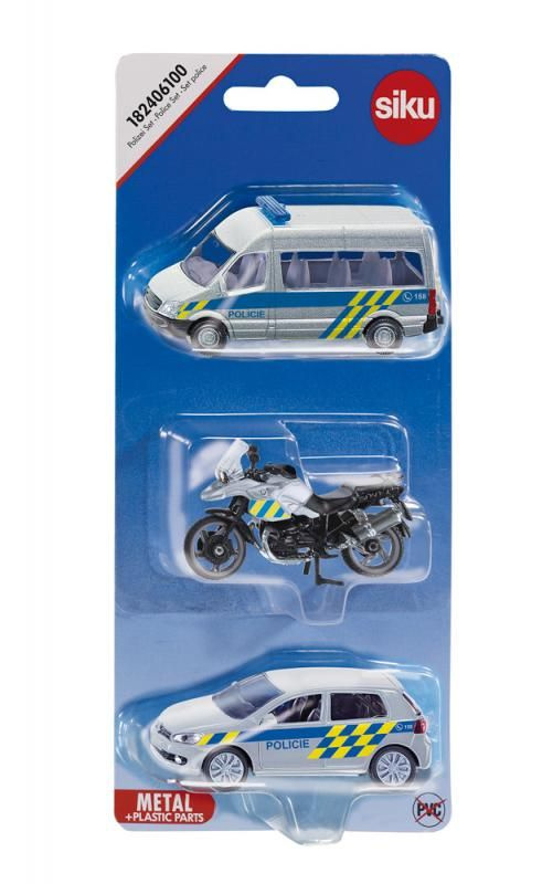 SIKU kovový model - Set 3ks, Policejní auta česká verze