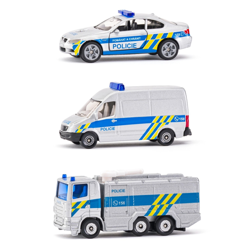SIKU kovový model - Set 3ks, Policejní auta česká verze