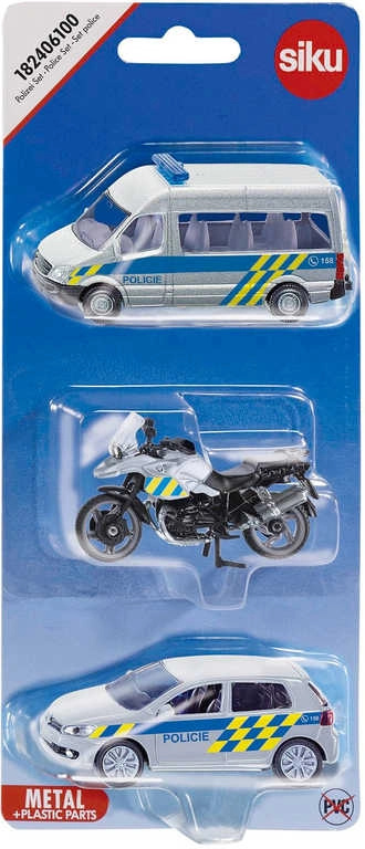 SIKU kovový model - Set 3ks, Policejní auta česká verze