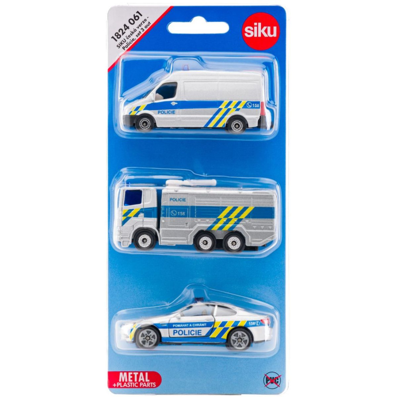 SIKU kovový model - Set 3ks, Policejní auta česká verze