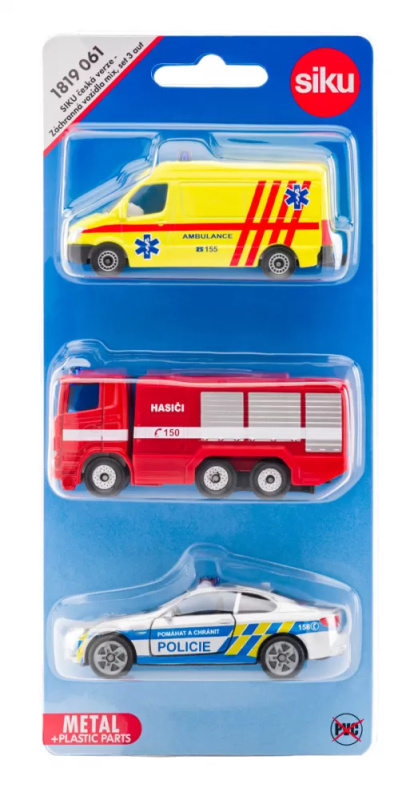 Siku Set mix policie hasiči ambulance česká verze