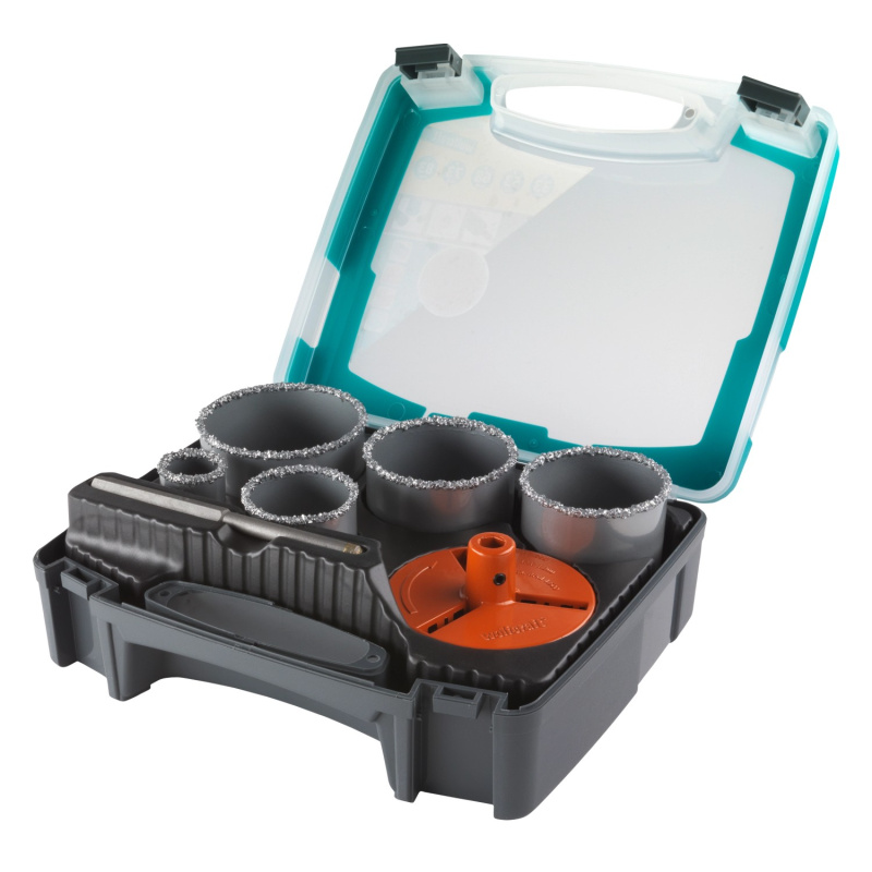 Wolfcraft Sada nástavců vrtacích korunek, sypané tvrdokovem, 7dílná