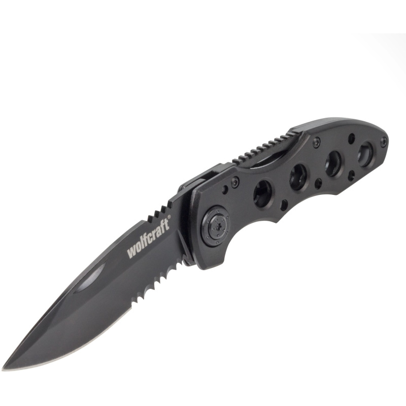 Wolfcraft Nůž pro volný čas se sklápěcí ozubenou čepelí