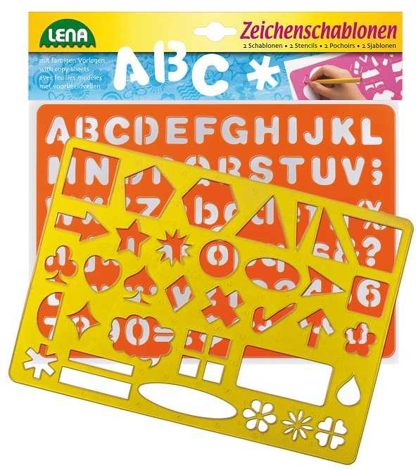 kreslící šablony symboly písmena
