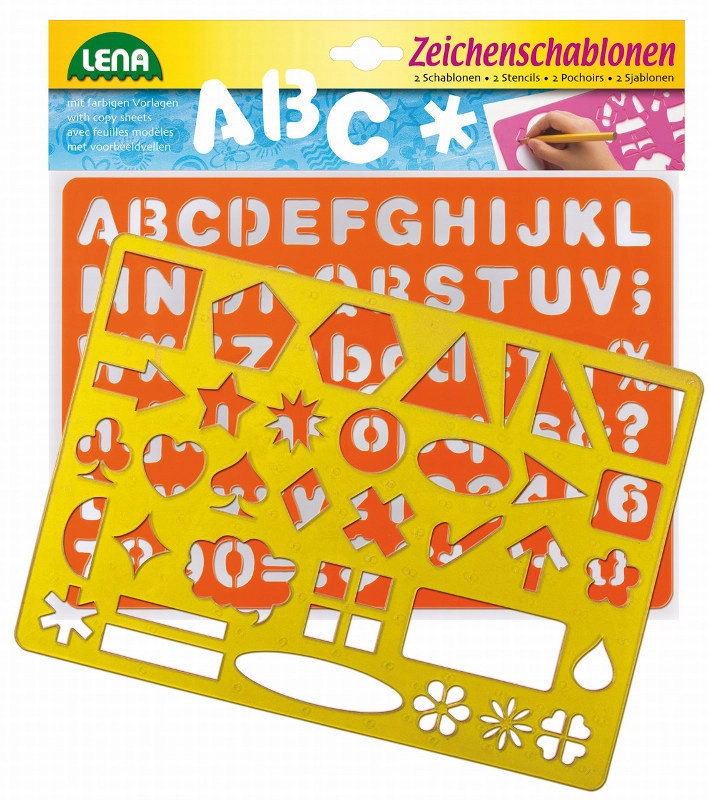 kreslící šablony symboly písmena