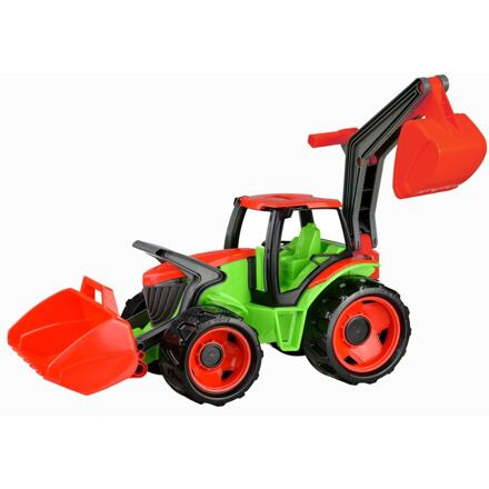 Lena Traktor se lžící a bagrem modro šedá