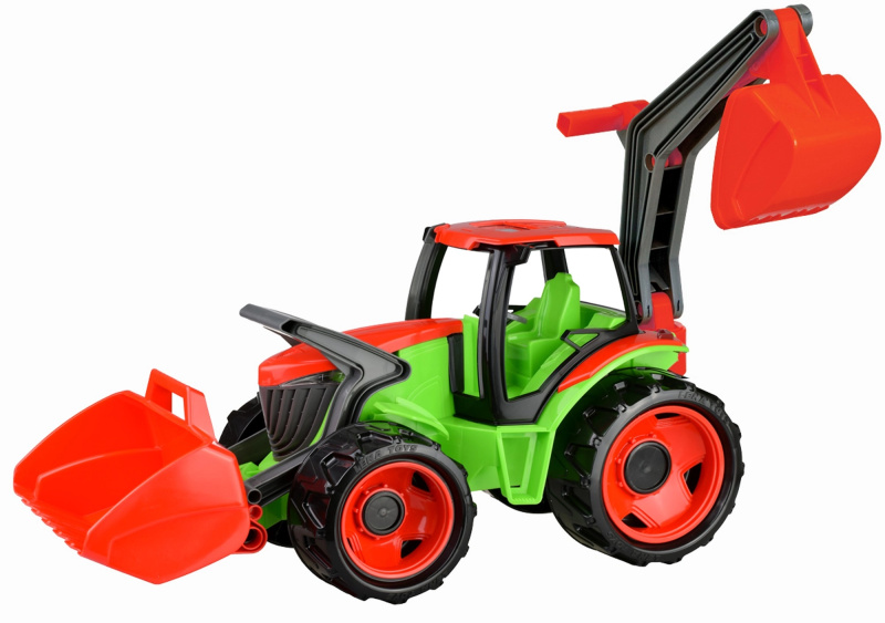 Lena Traktor se lžící a bagrem modro šedá