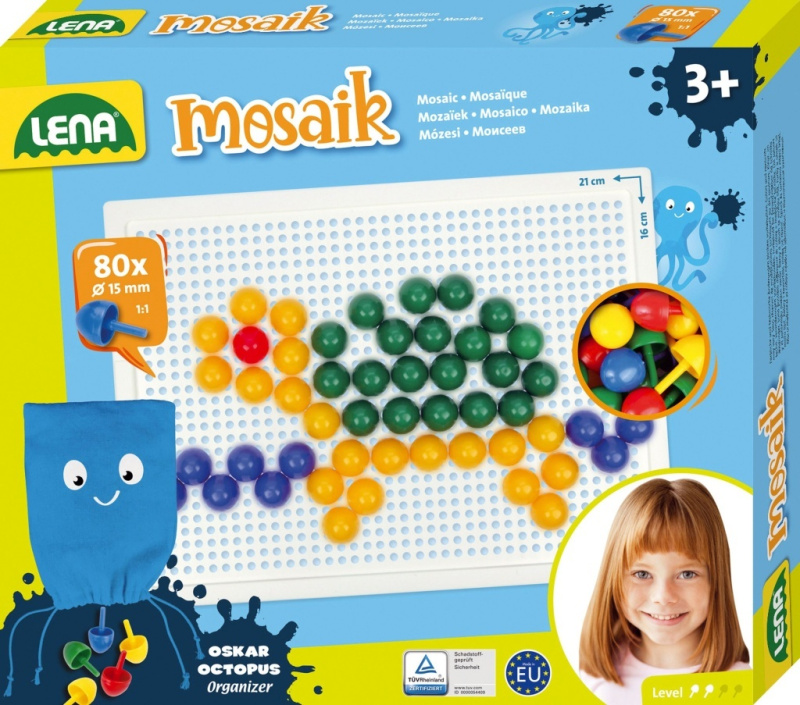 Lena Mozaika klobouček 1,5cm hladký 80ks