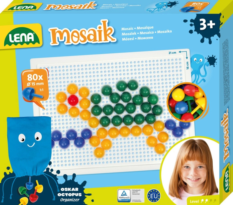 Lena Mozaika klobouček 1,5cm hladký 80ks