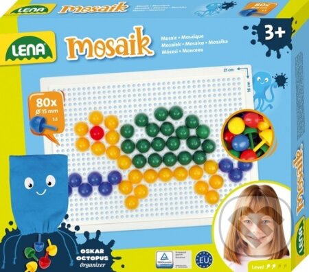 Lena Mozaika klobouček 1,5cm hladký 80ks