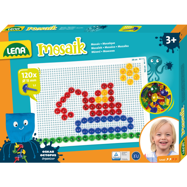 Teddies Mozaika klobouček 1,5cm hladký 120 ks