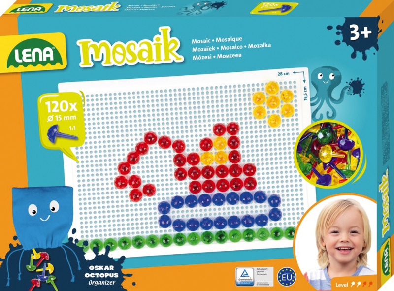 Teddies Mozaika klobouček 1,5cm hladký 120 ks