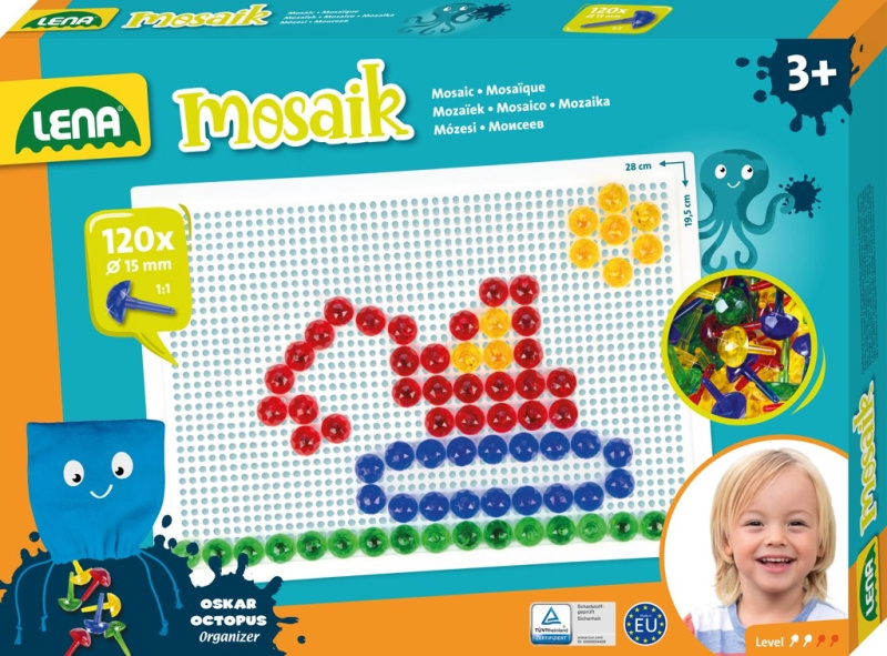 Teddies Mozaika klobouček 1,5cm hladký 120 ks