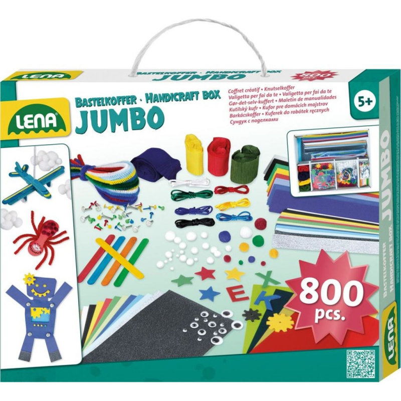 Lena Kreativní kufřík Jumbo modrý 800 ks