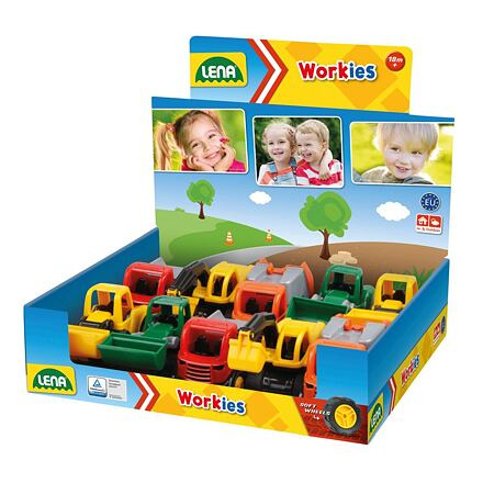 Lena Auto Workies plast 12-14cm 5 druhů 10ks v boxu 18m+