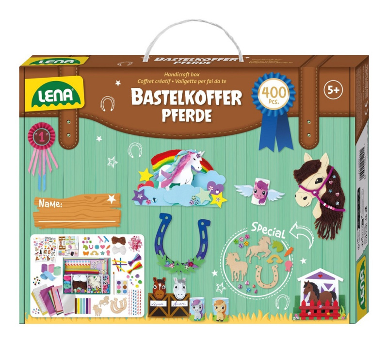 Lena Kreativní kufřík pro malé kutily Koně 400 ks