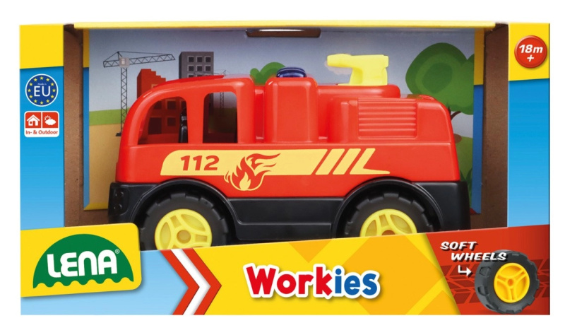 Lena Workies Hasičské auto, ozdobný karton