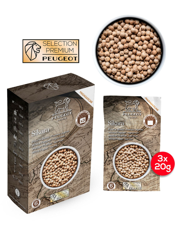 Peugeot Bílý pepř Sikara Premium, 3 x 20 g  42486