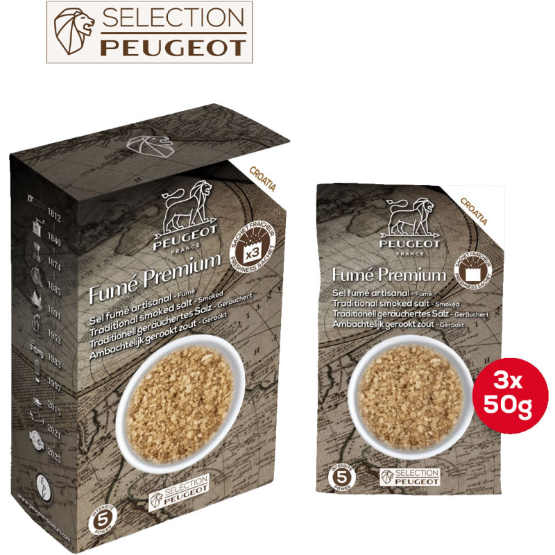 Peugeot Uzená mořská sůl Premium, 3 x 50 g 46958
