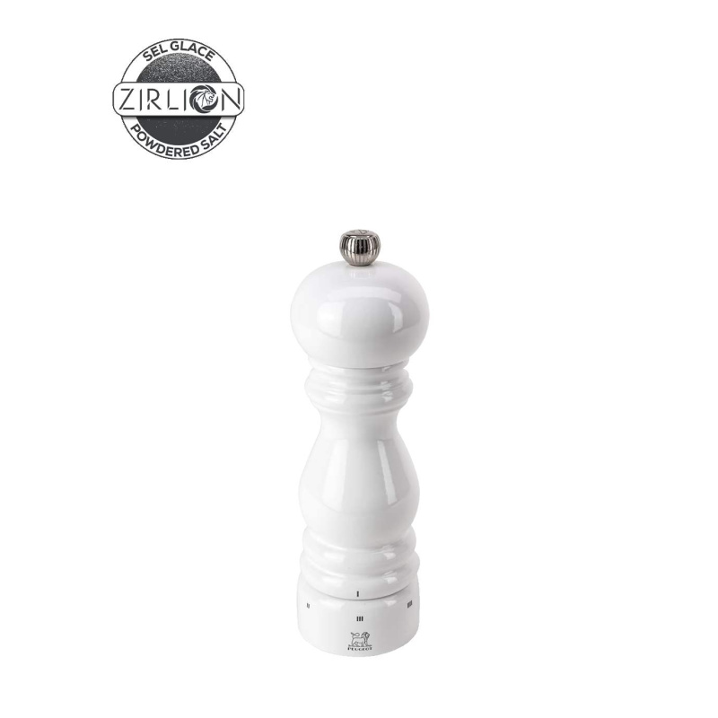 Peugeot Dřevěný mlýnek Paris na sůl u’Select Zirlion, 18 cm, bílý lak 2781000