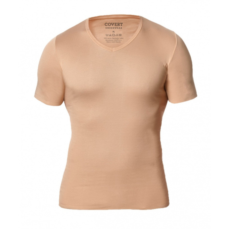 Pánské neviditelné tričko Covert béžové (126962-410) XL