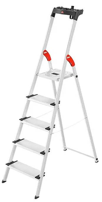 Hliníkové schůdky Hailo L80 ComfortLine / nosnost 150 kg / pracovní výška 3,07 m / hliník/ocel/plast / stříbrná Varianta: ivi1