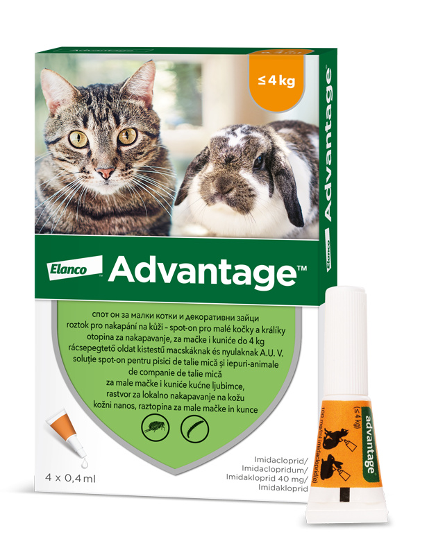 Advantage 40 10% 4x0,4ml pro malé kočky a králíky