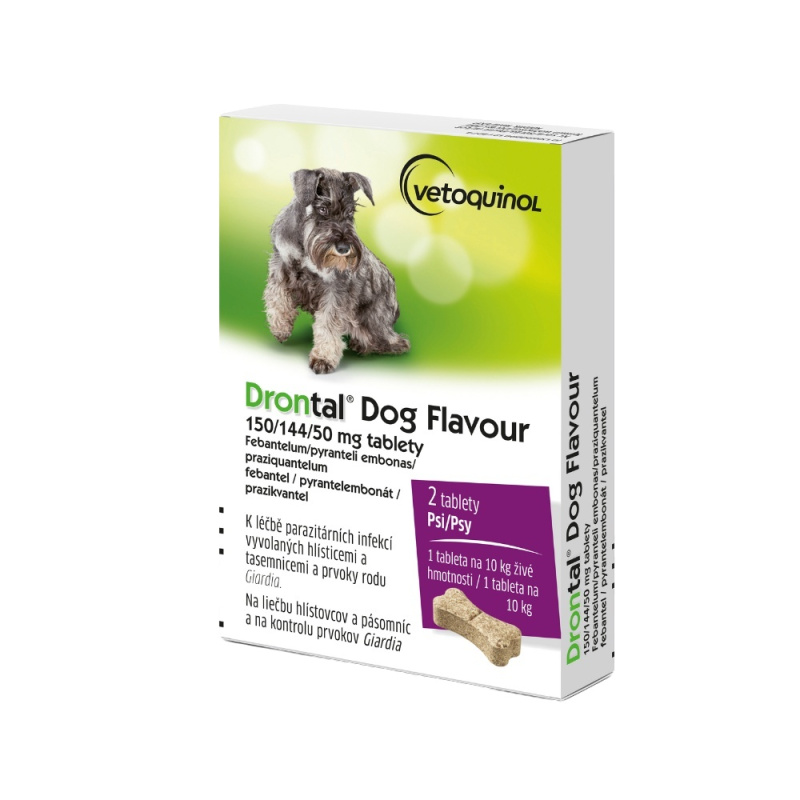 Drontal Dog Flavour 150/144/50mg psy tbl.2