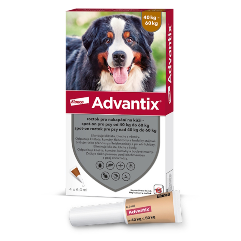 ADVANTIX Spot-on pro psy 40-60 kg 6 ml 4 pipety