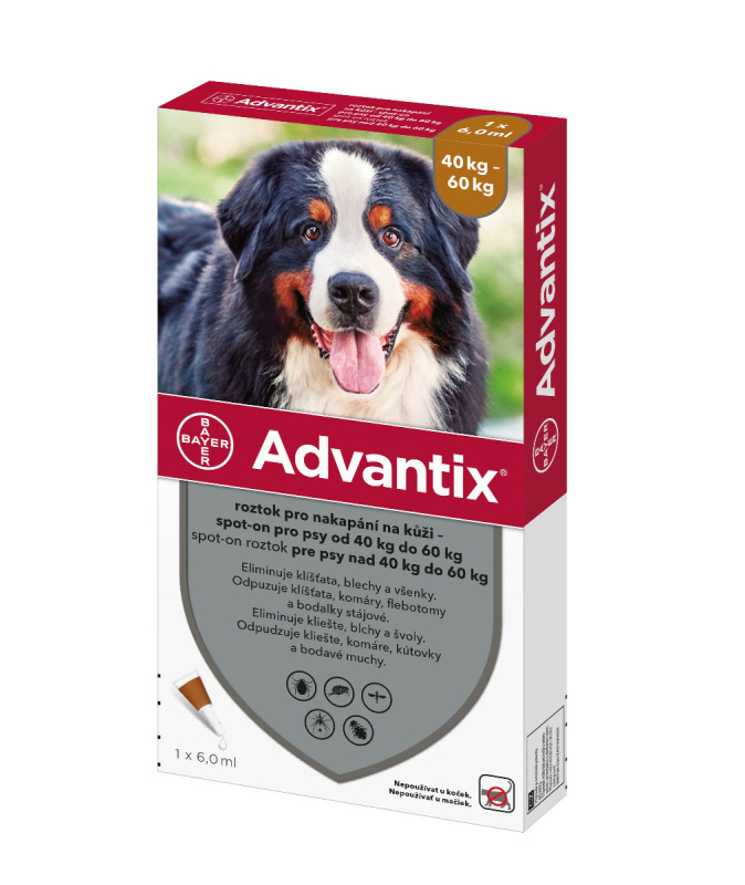 ADVANTIX Spot-on pro psy 40-60 kg 6 ml 1 pipeta