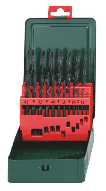 Vrtáky HSS-R do kovu, 1-10 mm, sada 19 ks - METABO 627151000