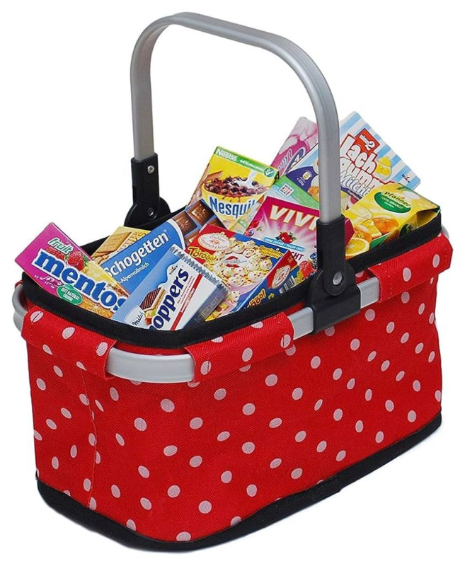 Dětský nákupní košík s puntíky