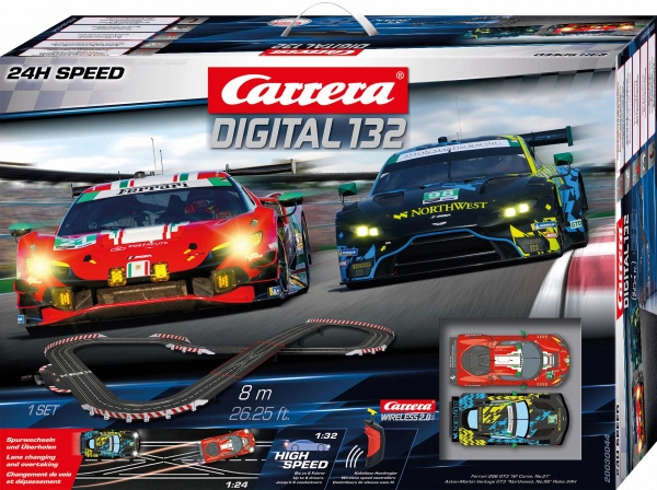 Autodráha Carrera Digital 132 24H Speed s vozy BMW M4 GT3 a Aston Martin Vantage GT3