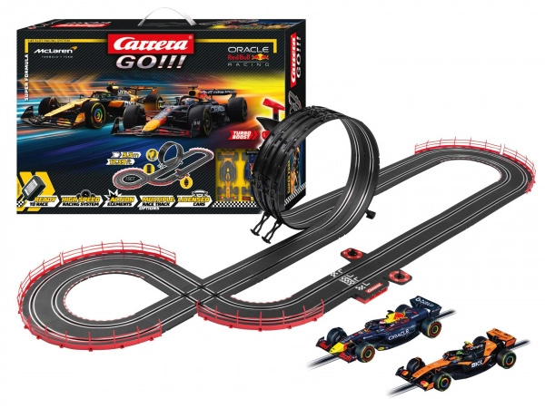 Autodráha Carrera GO Super Formula 5,3 m s vozy F1 RED BULL a MCLAREN