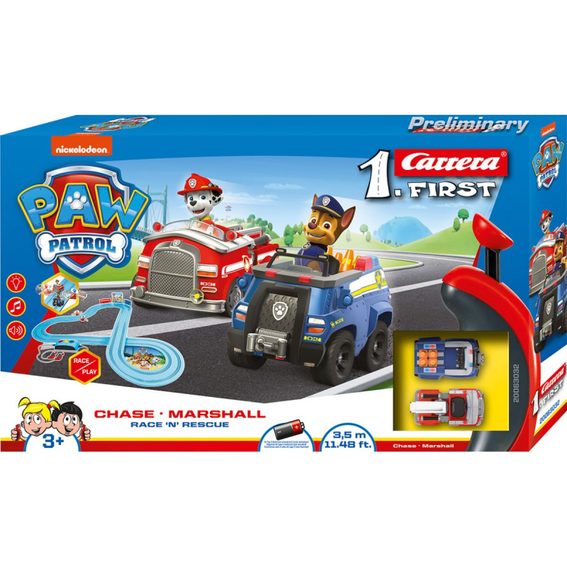 První Psi Patrol Race N Rescue 3,5m závodní dráha