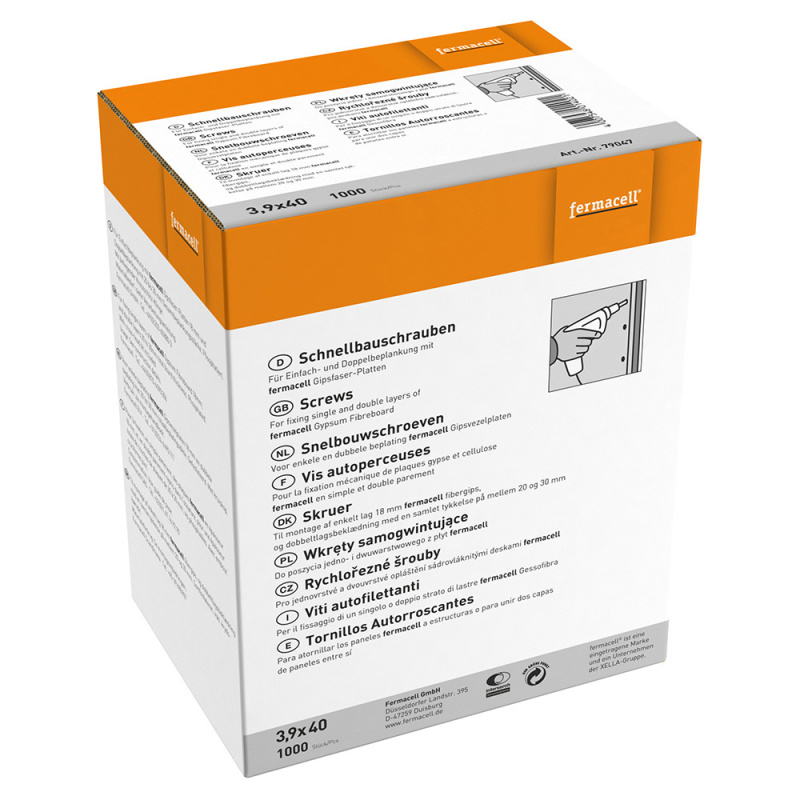Šrouby rychlořezné fermacell Powerpanel H2O 3,9×40 mm (250 ks/bal.)