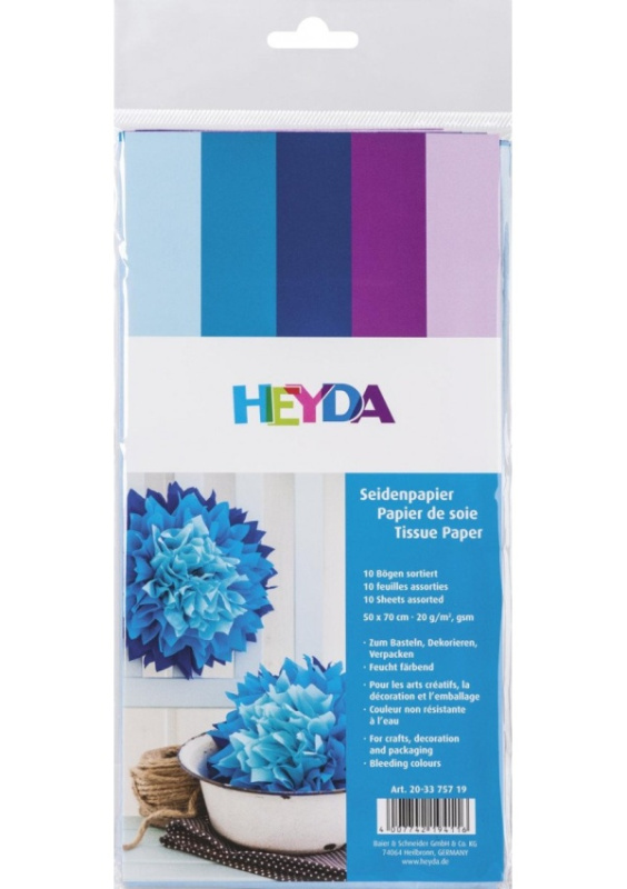 HEYDA Sada hedvábných papírů 50 x 70 cm - modrofialový mix DAVER, spol. s r.o.