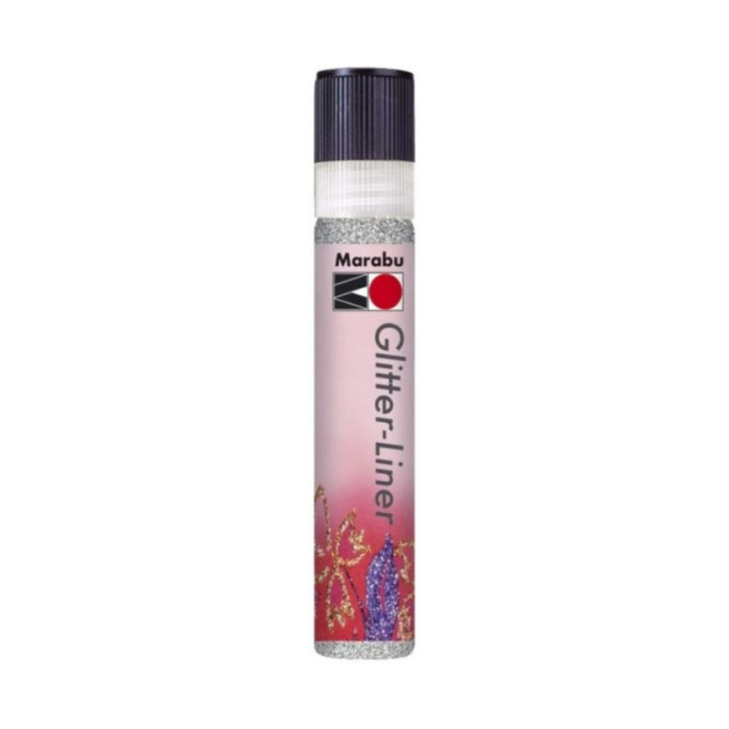 Marabu Textilní liner Marabu, 25 ml - glitter - VYBERTE ODSTÍN - Textilní liner Marabu, glitter, 25 ml - stříbrný