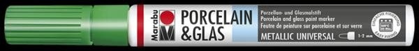 Marabu Popisovač na sklo/porcelán 1-2 mm - metalický zelený Pražská obchodní společnost, spol. s r.o.