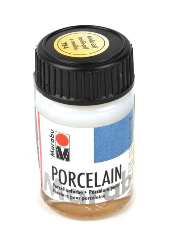 Barva na porcelán, metalická zlatá, 15 ml, 784 Pražská obchodní společnost, spol. s r.o.