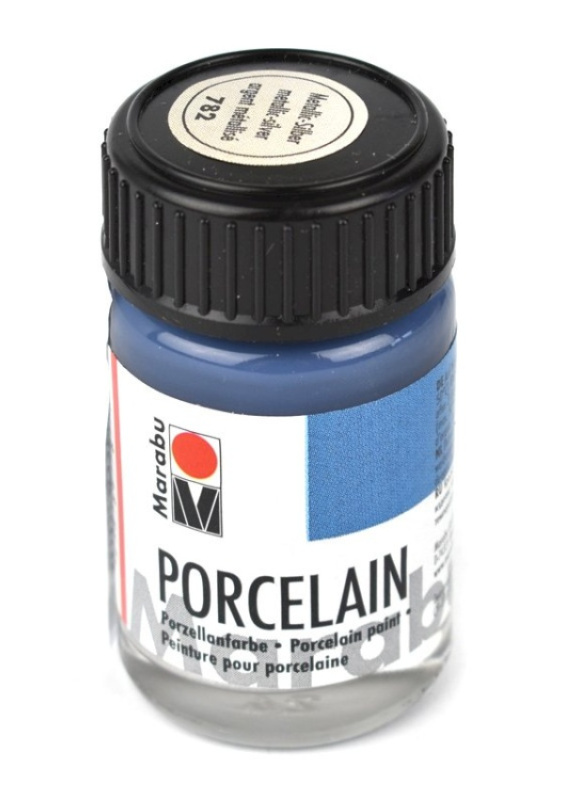 Barva na porcelán, metalická stříbrná, 15 ml, 782 Pražská obchodní společnost, spol. s r.o.