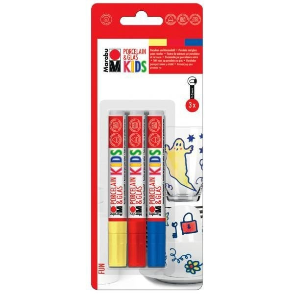 Marabu KiDS sada popisovačů na sklo a porcelán 3 ks Pražská obchodní společnost, spol. s r.o.