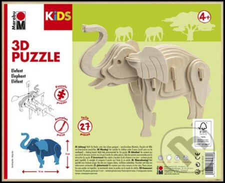 3D Puzzle - Elephant - puzzle z kategorie 3D puzzle